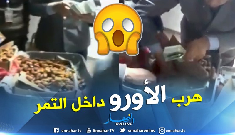 بالفيديو.. إحباط محاولة تهريب 90 ألف يورو بمطار هواري بومدين الدولي