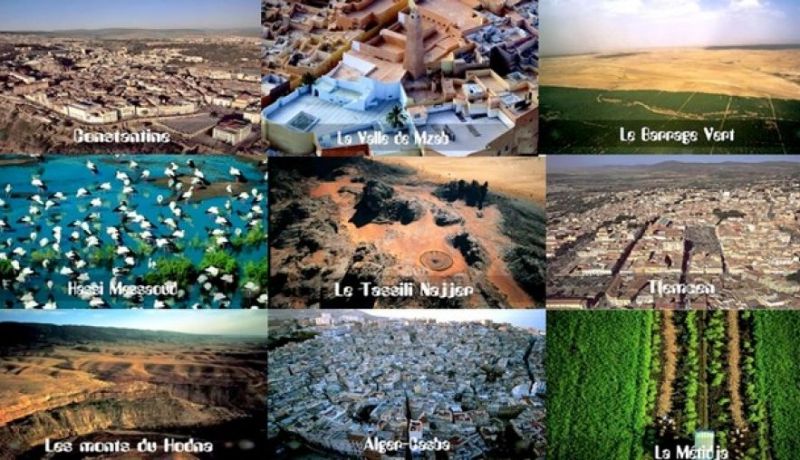 عرض فيلم الجزائر نظرة من السماء في الهواء الطلق برياض الفتح