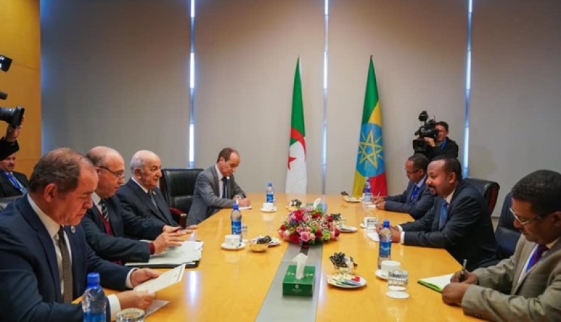 الرئيس تبون يتحادث مع رئيس الوزراء الأثيوبي بأديس أبابا
