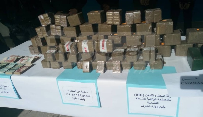 توقيف عصابة المتاجرة بالمخدرات وحجز 18 كلغ من القنب الهندي ومسدسين بالطارف