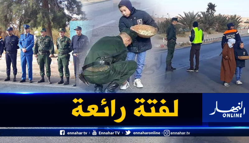 صورة دركي يربط حزام حذاء طفل تُلهب مواقع التواصل الإجتماعي بغرداية