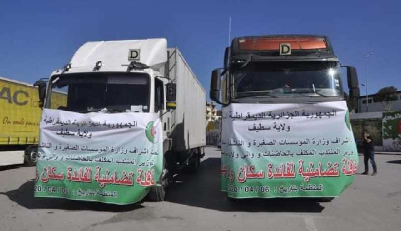 12 شاحنة ذات مقطورة محملة بالمواد الغذائية تنطلق من سطيف نحو البليدة