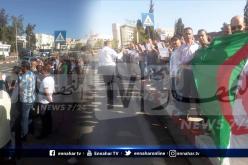 احتجاج مكتتبي عدل امام الحي الاداري بمعسكر