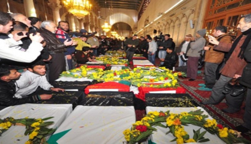 تشييع ضحايا التفجيرين في حلب وسط حضور رسمي وشعبي