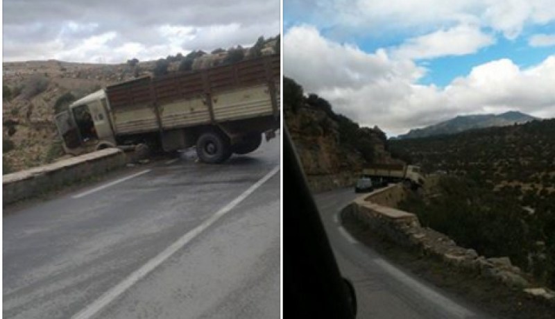 إنحراف شاحنة يتسبب في قطع طريق وطني لساعات في المسيلة