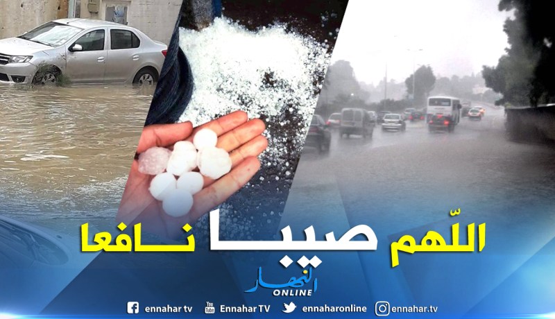 بالفيديو والصور.. أمطار رعدية مصحوبة بحبات البرد في الشلف