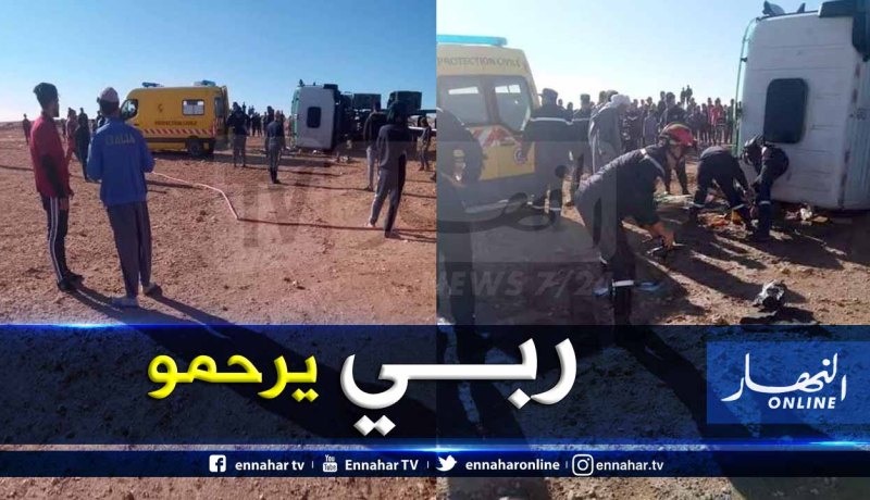 وفاة شخص في إنقلاب شاحنة بدائرة مرحوم في سيدي بلعباس