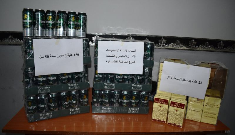 تيسمسيلت: توقيف شخص وحجز أزيد من 170 وحدة مشروبات كحولية موجهة للترويج