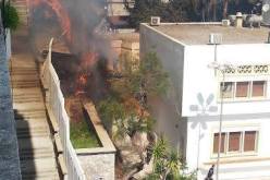 نشوب حريق أمام قصر الحكومة