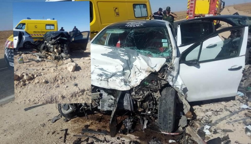 الأغواط..قتيلان و4 جرحى في إصطدام بين سيارتين في بلدية واد مرة