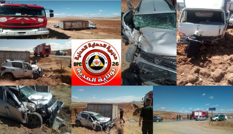 وفاة طفل وإصابة 4 أشخاص في اصطدام شاحنة وسيارة سياحية بالمدية