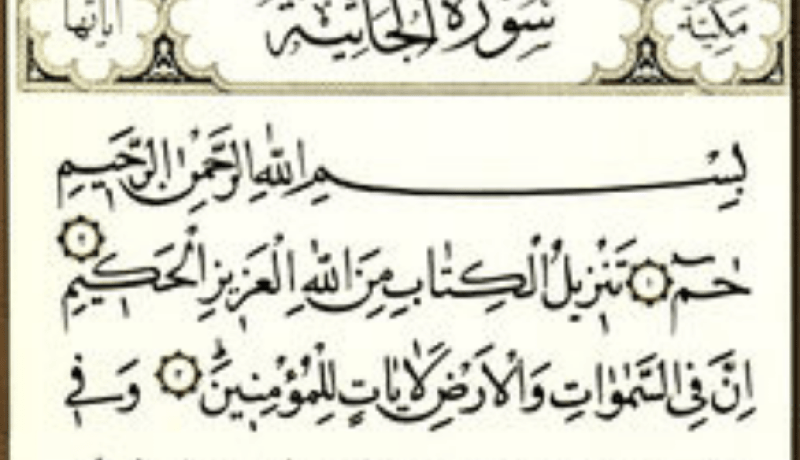 سورة الجاثية في المنام