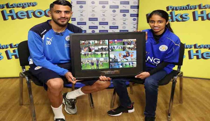 بالصور.. محرز يحقق حلم فتاة يتيمة