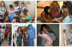 ليلى علوي في وقفة إنسانية  مع الأطفال في مخيمات اللاجئين السوريين