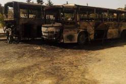 بالصور مجهولون يحرقون حافلتين لمولودية باتنة ويتوعدون بحرق منزل زيداني