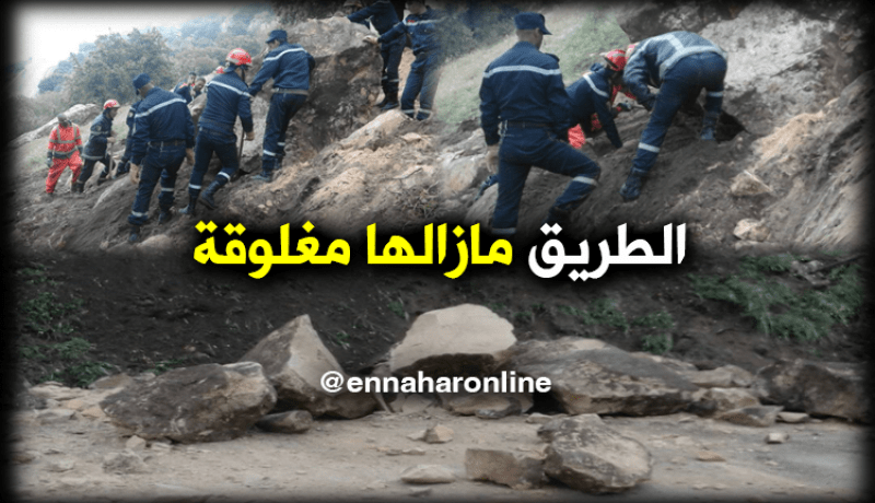 بعد الإنهيارات الصخرية.. الحماية المدنية تعمل على فتح الطريق الوطني رقم 23 بتيارت