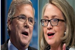 هيلاري كلينتون تتقدم على شقيق الرئيس السابق بوش في إستطلاع للرأي