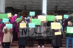 أمناء الضبط بمجلس قضاء العاصمة في وقفة احتجاجية ليوم كامل