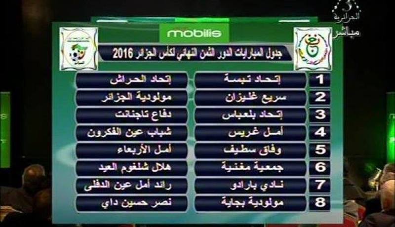 هذه هي نتائج قرعة الدور الثمن نهائي لكأس الجمهورية
