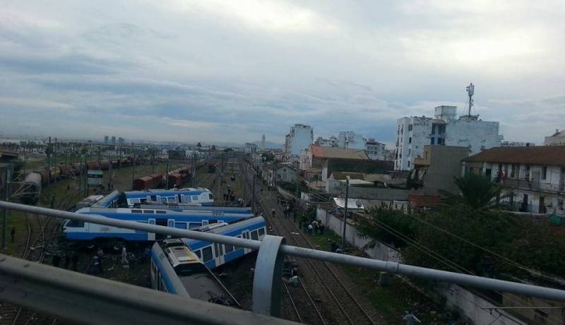 بالصور: قتيل و93 جريحا في اصطدام قطارين بمنطقة الحامة بالعاصمة صباح اليوم