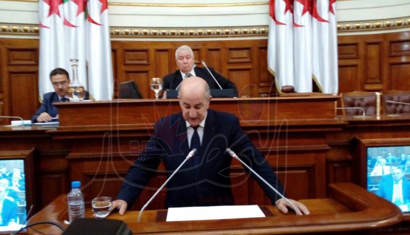 تبون يعرض مخطّّّط عمل حكومته أمام أعضاء مجلس الأمة
