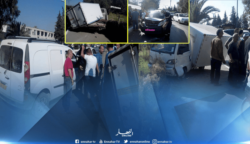 بالصور..إصابة شخصين في حادث مرور بقالمة