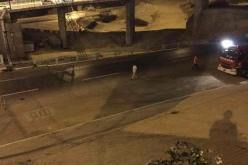 بالصور انهيار جزئي من جسر وسط ميدنة وهران