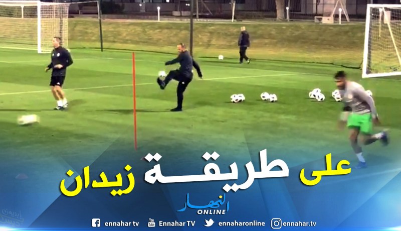 بالفيديو.. بلماضي يشارك لاعبيه التدريبات في قطر