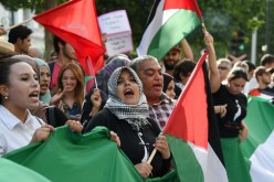 مظاهرة في تونس دعما للشعب الفلسطيني