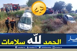 بالصور.. جريح في إنحراف وإنقلاب سيارة في المخاطرية عين الدفلى