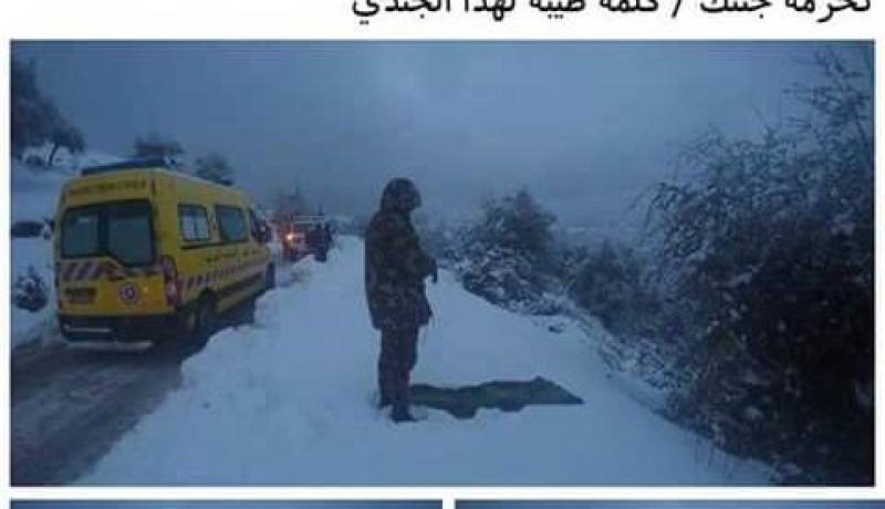 بالصور جندي جزائري يصلّي فوق الثلوج تشعل الفايسبوك
