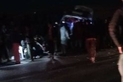 بالصور.. حادث إصطدام بين 4 شاحنات بالشقة بين بسكرة والوادي