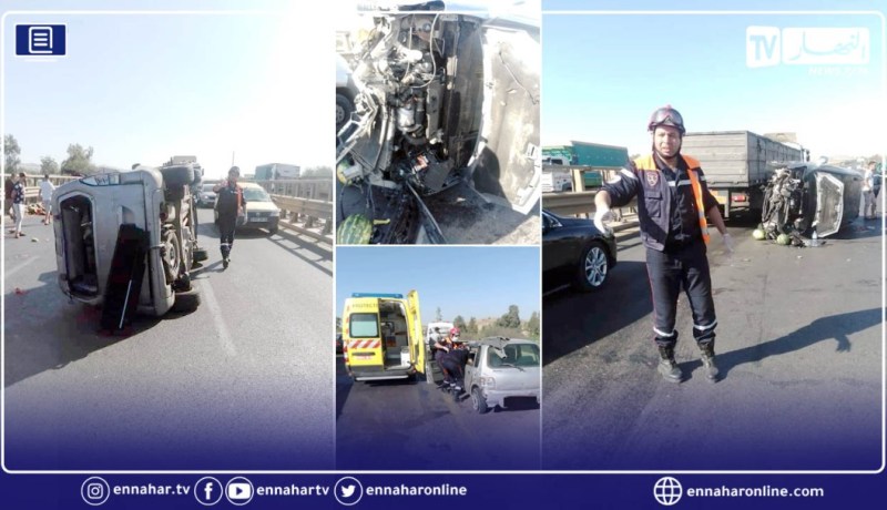 الشلف: 4 جرحى في اصطدام 3 سيارات بمنطقة المزاوات بالطريق السيار شرق-غرب