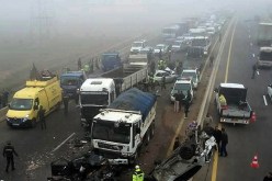 اصطدام 4 شاحنات و4 سيارات سياحية بالطريق السيار في بومرداس