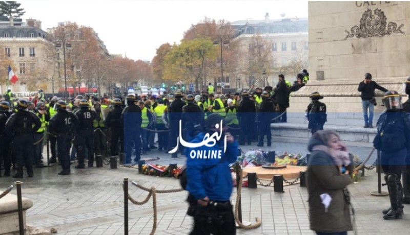 أكثر من 60 جريحا واعتقال 107 شخصا في احتجاج السترات الصفراء بباريس