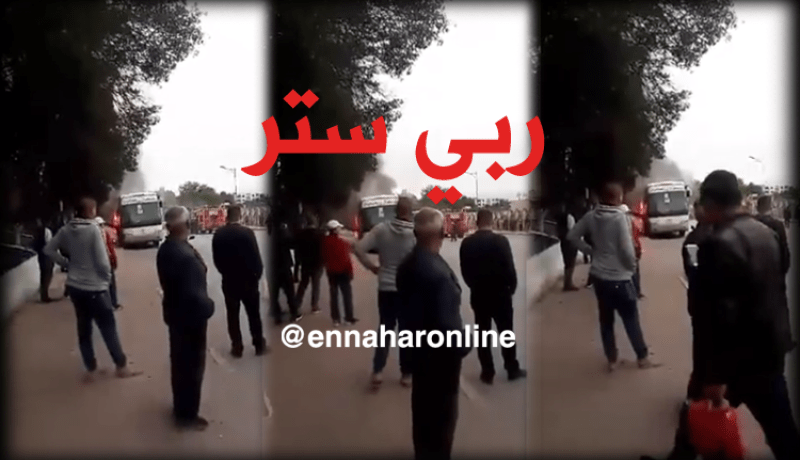 بالفيديو..احتراق حافلة بقالمة