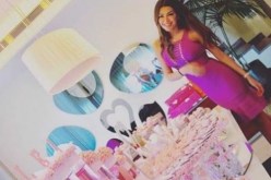 بالصور..بعد أقل من شهر من ولادتها.. أمل بوشوشة تحتفل بإبنتها ليا