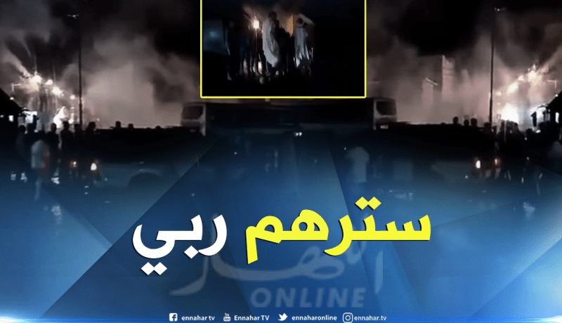 بالفيديو ..حالة هلع بعد احتراق حافلة لنقل المسافرين بغرداية