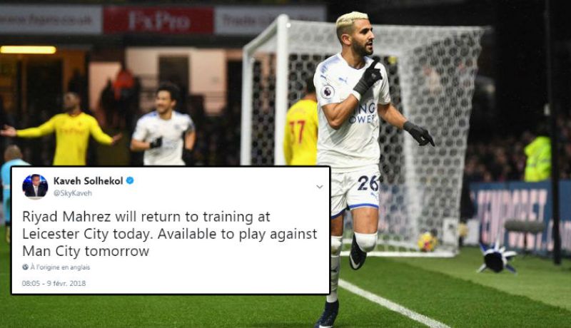 محرز يعود لتدريبات ليستر وسيكون جاهزا لمواجهة “السيتي” !