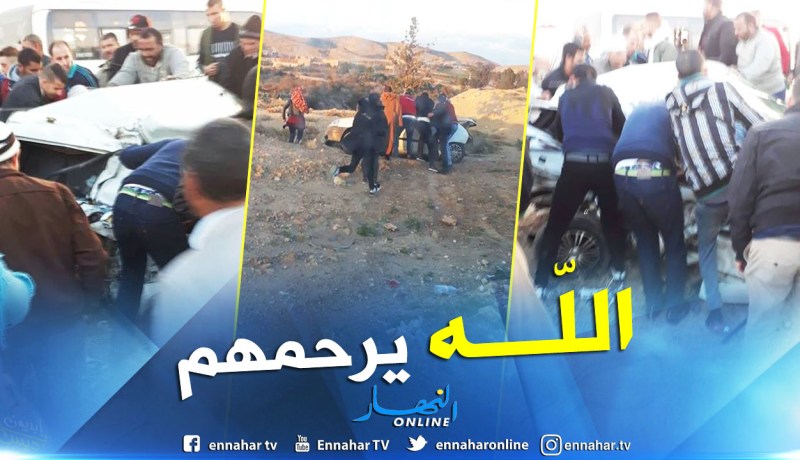 بالصور.. قتيلان وجريحان في حادث مرور بباتنة
