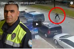 لحظة مقتل شرطي تركي أثناء تصديه لمسلحين في إزمير