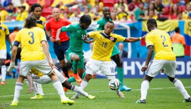 كولومبيا تهزم كوت ديفوار وتضع قدما في دور الـ 16 لمونديال البرازيل