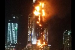 أول فيديو من داخل الفندق المحترق في دبي