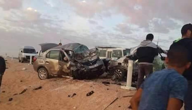 6 قتلى في حادث مرور على الطريق الوطني رقم 56 الرابط بين ورقلة وتقرت