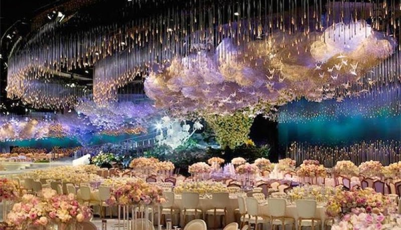 بالصور قاعة زفاف ابنه ملك دبى