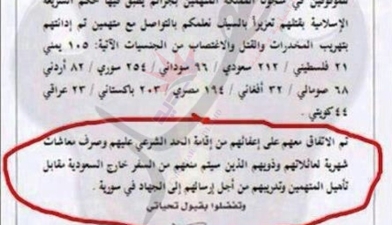 وثيقة سرية.. السعودية ترسل مجرمين للقتال وإقامة إمارة إسلامية في سوريا