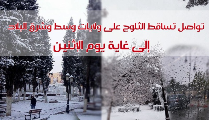تواصل تساقط الثلوج على ولايات وسط وشرق البلاد إلى غاية يوم الإثنين