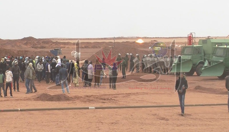 الدرك يمنع المحتجين من الاعتصام أمام موقع الحفارة رقم 2 في عين صالح