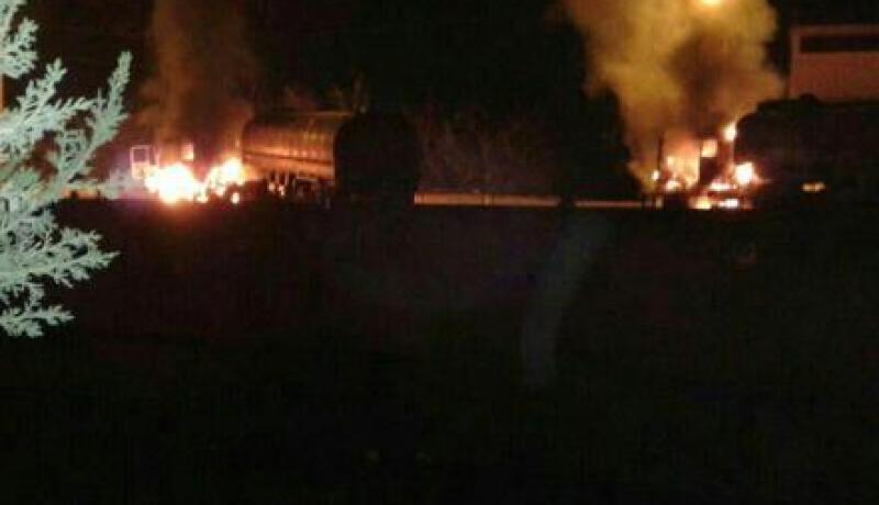انفجار صهريج شاحنة لنقل المازوت بحظيرة الجمارك في مغنية
