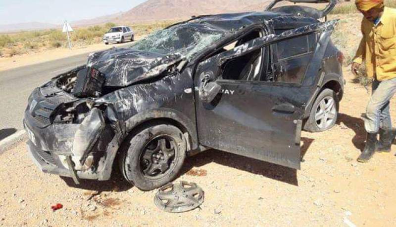 بالصور.. جريح في حادث مرور بمدينة مغرار في النعامة